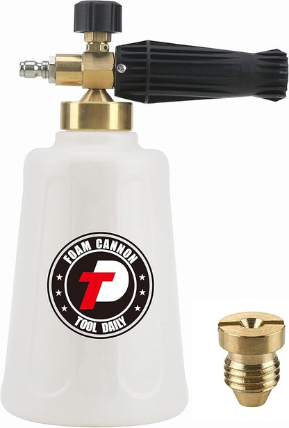 Tool Daily Pressure Washer Foam Cannon for Car Wash, Snow Foam Lance, Additional Orifice Nozzle 1.1mm, 1/4 Inch