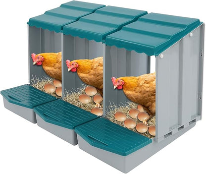 Chicken Nesting Box, 4 Compartments Laying Boxes for Hens, Nest Box for Chicken Duck Poultry Coop, Wall Mount Chickens Roosting Boxes, Protect Collect Egg (Green)