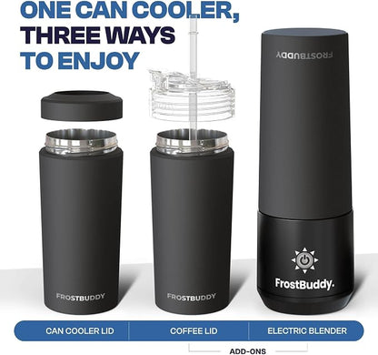 Frost Buddy XL Can Cooler - Fits 12/16/20/24 oz Cans & Bottles | Keeps drinks chilled 12+ hrs | No sweat, no condensation | Fits slim & standard cans | Durable, portable design