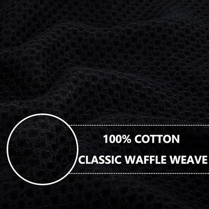 Homaxy 100% Cotton Oversized Waffle Weave Kitchen Towels, 5-Pack, Black | 20 x 28 Inches, Ultra Soft Absorbent Dish Towels, Quick Drying Large Cleaning Towels