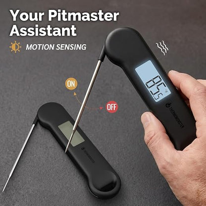 0.5 Sec Instant Read Grill Meat Thermometer Digital Food Cooking BBQ, Black