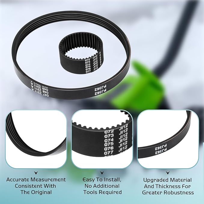 Electric Snow Shovel Drive Belt for Earthwise Snow Blower SN70016 SN74014, Snow Remover Belt Kit Includes Auger Drive Belt & Motor Toothed Belt Snow Blower Replacement Parts