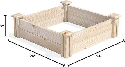 Greenes Fence Original Pine Raised Garden Bed, 2' x 2' x 7" - Made in USA with American Pine