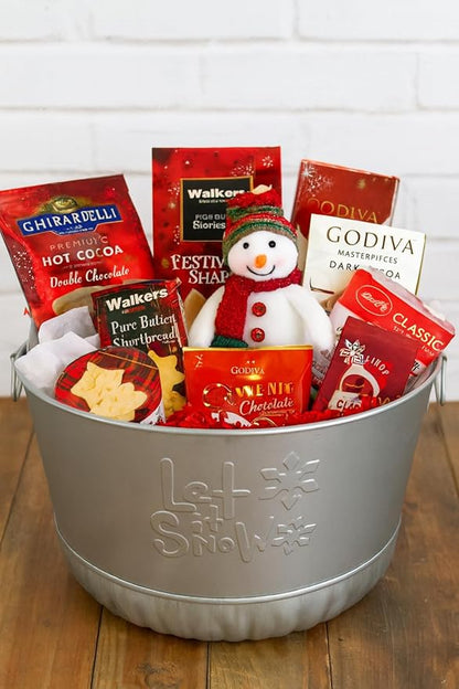 Behrens Galvanized Embossed Bushel Basket- Let it Snow (2 Bushels)