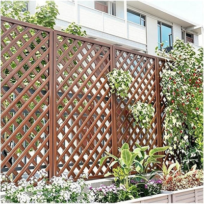 Zfmnoyev Outside Wooden Decorative Fences, Courtyard Edge Fence Board, Decorative Garden Trellis for Climbing Plants, Standing Decorative Privacy Fence Panels for Deck Patio Balcony(60x90cm)
