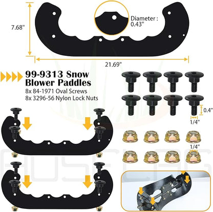 99-9313 Snow Blower Paddles with 55-8760 Scraper Blade Replaces Toro 99-9313, 125-1128, 55-9250, 55-9251, 88-0771 for Toro 38180 ccr 2000 ccr 2400 ccr 2500 ccr 3650 ccr2000 ccr3650 Snowthrower