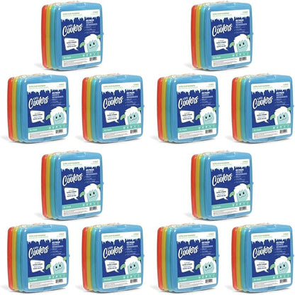 Cool Coolers by Fit + Fresh, 4 Pack Slim Ice Packs, Space Saving Reusable Ice Packs for Lunch Boxes or Coolers