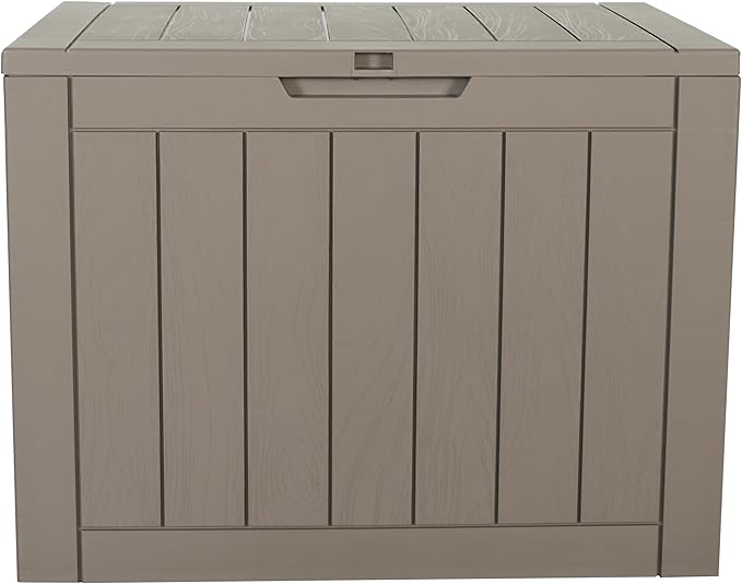 BTEXPERT Set of 2, Indoor Outdoor Storage Box, 30 Gallon Resin Deck Container for Package Delivery Patio Furniture Cushions Garden Tools Pool Sports Equipment UV Resistant Waterproof Lockable