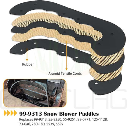 99-9313 Snow Blower Paddles with 55-8760 Scraper Blade Replaces Toro 99-9313, 125-1128, 55-9250, 55-9251, 88-0771 for Toro 38180 ccr 2000 ccr 2400 ccr 2500 ccr 3650 ccr2000 ccr3650 Snowthrower