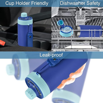 MAISON HUIS 4 In 1 Beer Can Cooler Bottle Holder with Drinking Spout Lid for 12oz Regular, Slim Skinny Cans Bottles,Sealed Insulated Double Wall Vacuum Stainless Steel Can Keeps Your Drinks Cold