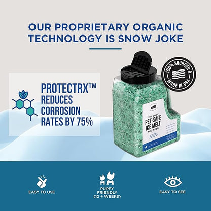 Natural Rapport Pet Friendly Ice Melt - Calcium Chloride Free, Pet Safe Ice Melter, Rock Salt Alternative - Time Release Deicer Formula Lasts 3X Longer (10 lb)