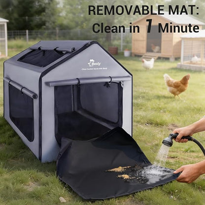 Brooder Box for Chick, 29"x29"x29" X-Large Chicken Brooder for 15-20 Chicks, Breathable Mesh Ventilation, Waterproof Removable Bottom Mat, Assembly Required, Easy Set up