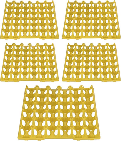 ANGGREK 30 Cell Egg Holder Egg Tray Egg Flats Plastic Egg Crates for Storage Transportation with Sturdy Stackable Design (Yellow)