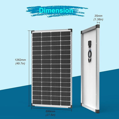 ACOPOWER Solar Panel 175Watt 12 Volt,Monocrystalline High-Efficiency 175 Watt PV Module Power Charger for RV Caravan Marine Camper Rooftop Farm Battery and Other Off-Grid Applications