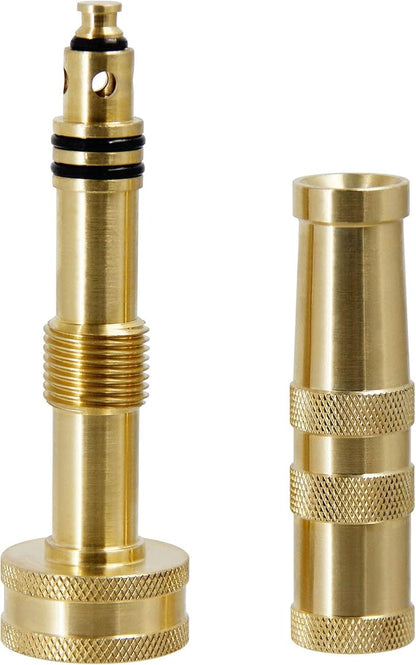 Triumpeek Solid Brass Hose Nozzle, 2 Pack 4" Heavy Duty Brass Garden Hose Nozzle with 10 Rubber Washers