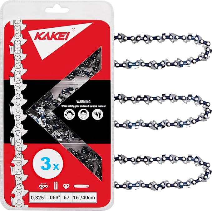 KAKEI Stihl Chainsaw Chain 16 Inch .325" Pitch .063" Gauge 67 Drive Links- 26RM3 67 Fits STIHL 026, 028, 029, MS261 and More- 36890050067, L67 (3 Chains) - Micro Chisel