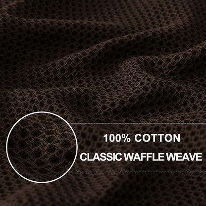 Homaxy 100% Cotton Waffle Weave Kitchen Dish Cloths, 7-Pack, Dark Brown | 12 x 12 Inches, Ultra Soft Absorbent Dish Towels, Quick Drying Dish Rags with Hanging Loop