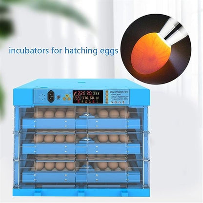 192 Digital Egg Incubator Automatic Turning Temperature Control with LED Candler for Hatching Chickens Ducks Goose Birds
