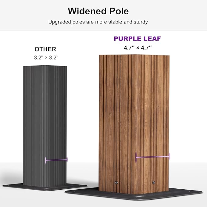 PURPLE LEAF 12' X 12' Outdoor Hardtop Gazebo for Patio Galvanized Steel Double Roof Permanent Canopy Teak Finish Coated Aluminum Frame Pavilion Gazebo with Netting