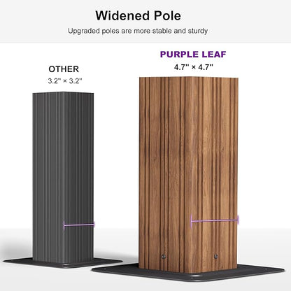 PURPLE LEAF 10' X 12' Outdoor Hardtop Gazebo for Patio Galvanized Steel Double Roof Permanent Canopy Teak Finish Coated Aluminum Frame Pavilion Gazebo with Netting and String Lights