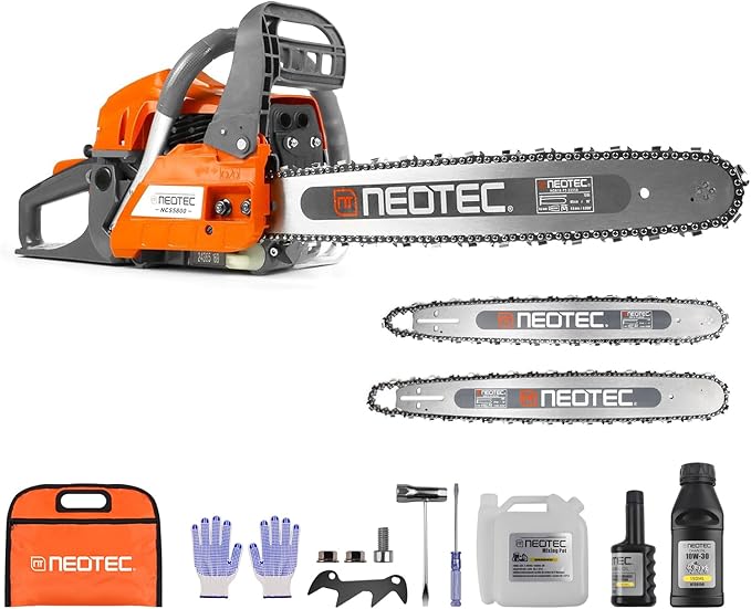 58CC Gas Chainsaw 18 Inch 20 Inch, Gas Powered Chain Saw with Ergonomic Handheld Petrol Gasoline Chain Saw, 2-Cycle Gas Engine Chainsaw for Tree Wood Firewood Outdoor Cutting