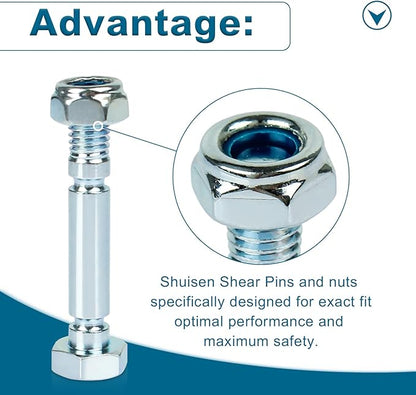 Snowblowers Shear Pins 303160355P / 303160355 Compatible with Powersmart Snow Blower Shear Part Fit for Powersmart All Two-Stage Snow blowers, Snow Blower Replacement Parts - 8 Pack