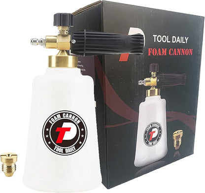 Tool Daily Pressure Washer Foam Cannon for Car Wash, Snow Foam Lance, Additional Orifice Nozzle 1.1mm, 1/4 Inch