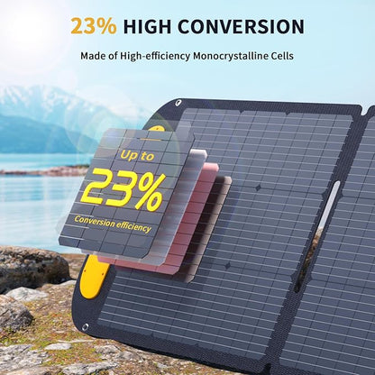 VTOMAN Jump 600X Portable Power Station with 110W Solar Panel, 600W/299Wh LiFePO4 Battery Solar Generator, 1200W AC Outlet, PD 60W USB-C, 3x Regulated 12V/10A DC for RV, Outdoor Camping, Home Backup