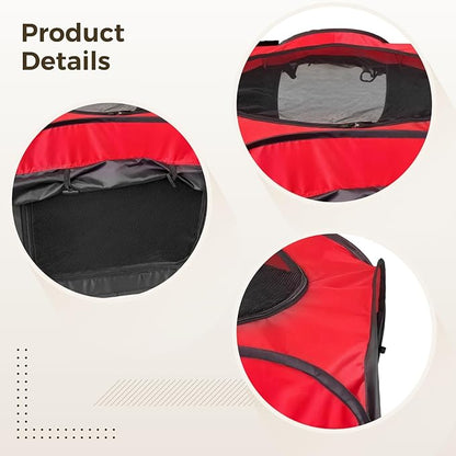 Portable Chicken Brooder Kit, 3.7 Ft X 3.7 Ft X 1.7 Ft, Ventilation and Red-Black Design Oxford Fabric, Indoor Brooder Box for Chicks