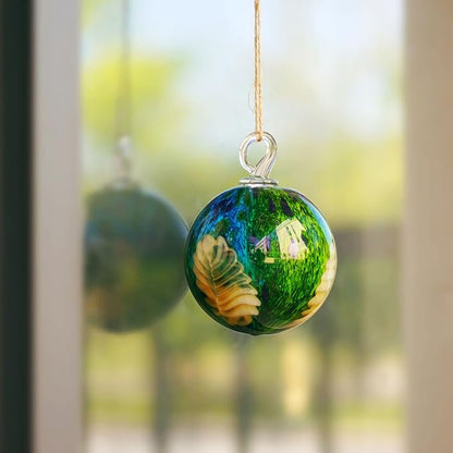 QFkris 4" Hanging Gazing Balls for Gardens Decorative Outdoor Hand-Blown Glass Ornament Friendship Balls Witch Ball for Women