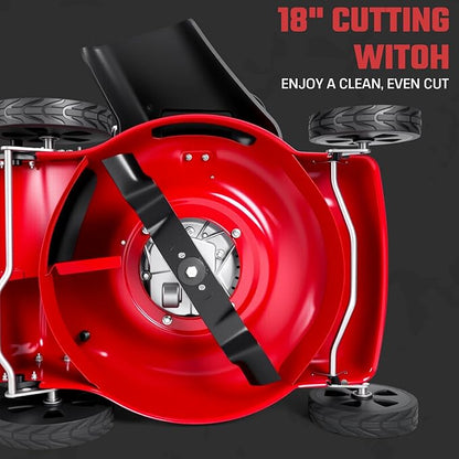 Self Propelled Lawn Mower Gas Powered with 50L Grass Bag Big Wheels 131cc Gas Engine 3 in 1 Mulch Bag Side Discharge Rear Wheel Drive for Hills Uneven 131CC