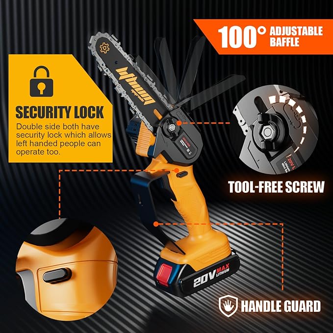 Mini Chainsaw 6-Inch with 2 Battery Powered Mini Electric Chain Saws Cordless Handheld Portable Small Power Only Cut Under 3 inch Fresh Wood