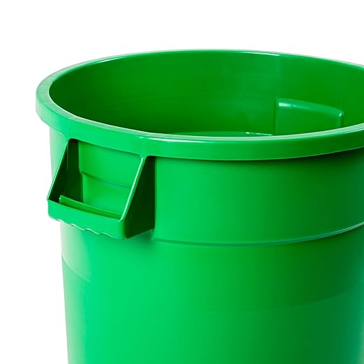 PRO&Family 20 Gallon Trash Can with Lid Round Ingredient Storage Containers Recycling Bin Kitchen Garbage Can Office Garbage Can Trash Barrel Plastic Barrel Yard Waste Bin Outdoor Trashcan (1, Green)