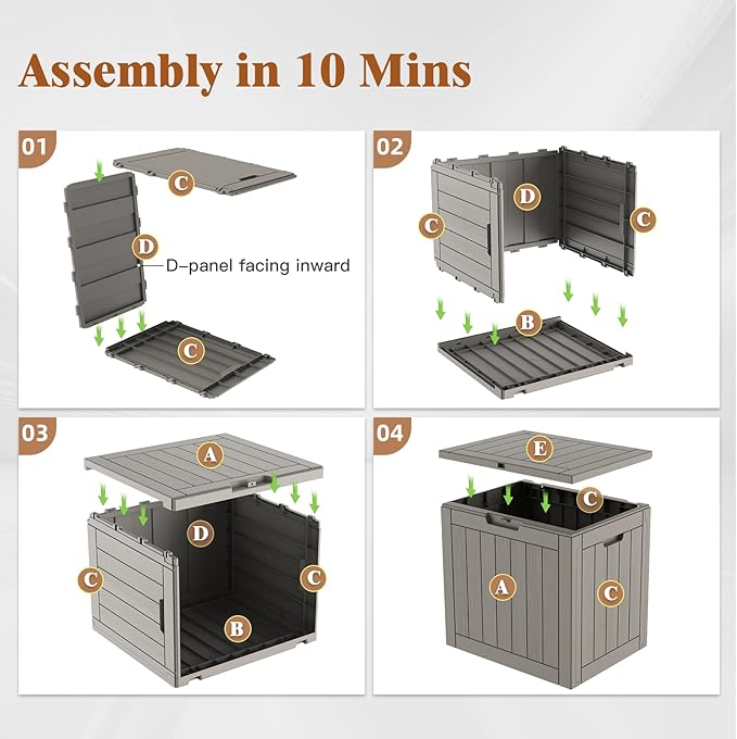 22 Gallon Outdoor Storage Box, Deck Box Waterproof, Resin Outside Storage, Storage Bin for Package Delivery, Patio Furniture Cushion, Pool Accessories, Weatherproof and UV Resistant