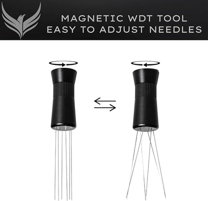 WDT Tool Espresso Stirrer Distrubution Tool Adjustable Coffee Needle Distributor 0.25mm & 0.4mm / Premium Espresso Machine Accessories for Puck Prep (Model A)