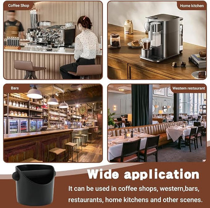 Espresso Knock Box 4.3 Inch, Compact Coffee Grounds Bin with Removable Knock Bar and Non-Slip Base, Splash-Proof for Most Espresso Machines for Home, Cafes, Restaurants