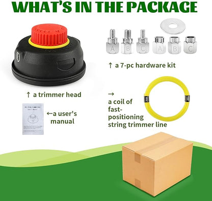 Quintillus H05 Weed Eater Head Universal Trimmer Head String Trimmer Head Bump Feed Weed Wacker Head Grass Trimmer Head Replacement for Weed Warrior, Echo, Husqvarna, Comes with .080 Trimmer Line