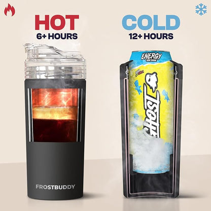 Frost Buddy XL Can Cooler - Fits 12/16/20/24 oz Cans & Bottles (Ice Cream) | Keeps drinks chilled 12+ hrs | No sweat, no condensation | Fits slim & standard cans