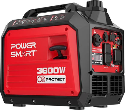 PowerSmart 3600-Watt Portable Inverter Generator with CO Protect, Quiet, 30 amp for RV-Ready
