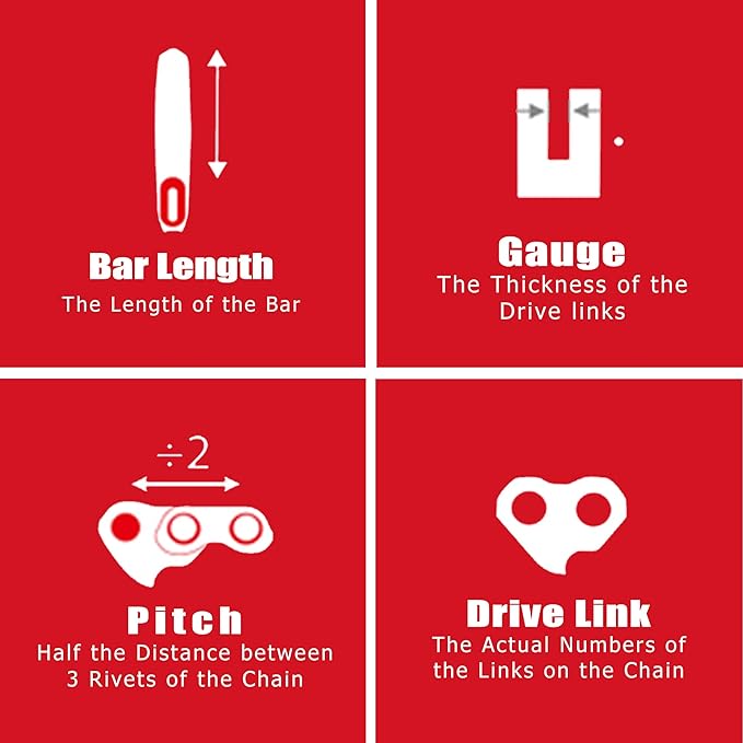 E & S 3 Pack 14 Inch Chainsaw Chain 3/8" LP Pitch .050" Gauge 52 Drive Links Semi-Chisel Chain Saw Chains for Husqvarna, Poulan, Craftsman, Greenworks and More Chainsaw Brands
