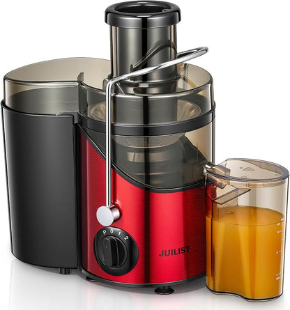 Juicer Machines, Juilist 3" Wide Mouth Juicer Extractor Max Power 800W, for Vegetable and Fruit with 3-Speed Setting, 400W Motor, Easy to Clean, Bright Red