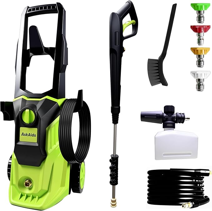 Pressure Washer, Power Washer with Foam Cannon,High Pressure Cleaning Machine with 4 Nozzles for Car, Patio, Driveway,Fences,Decks