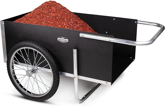 Smart Carts Ultimate Gardener Cart with 7 CF Capacity, Large 20-Inch Wheels for Effortless Maneuverability, and Aluminum Frame That is Strong, Lightweight, and Rustproof