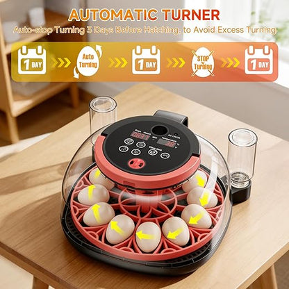 12 Egg Incubator WiFi with Camera, Humidity and Temperature Control, APP Notification, Egg Candler, Automatic Egg Turner, Smart Incubators for Hatching Eggs, Chicken, Duck, Pigeon and Quail