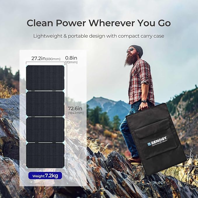 Renogy 220W Portable Solar Panel Suitcase, 23% High Efficiency Foldable Solar Charger for Power Station, Durable for Decades, with Sturdy Kickstands, IP67 Waterproof for RV Camping Off-Grid Blackouts