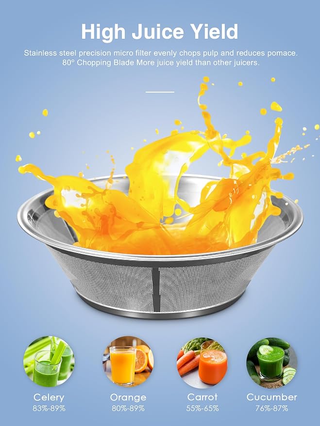 Juicer Machine 800W Centrifugal Juicer with Wide Mouth Feed Chute | For Fruits And Vegetables, Stainless Steel, BPA-Free Parts, Easy To Clean, Metallic Red Finish, Fast Juice Extraction