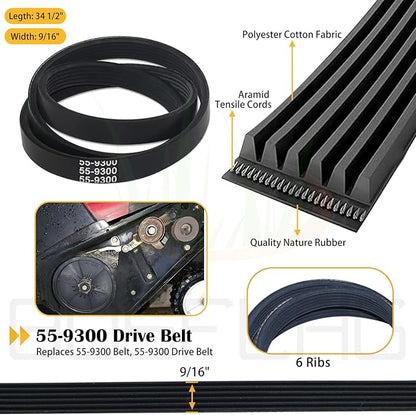 99-9313 Snow Blower Paddles with 55-8760 Scraper 55-9300 Belt Replaces Toro 125-1128, 55-9250, 55-9251, 88-0771 for Toro 38518 CCR2000 CCR2400 CCR2400E CCR2400R CCR2500 CCR3000 Snowthrowers
