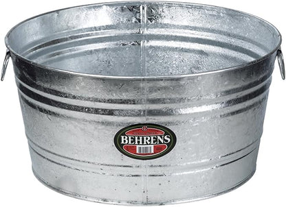 Behrens 000-OV Hot Dipped Galvanized Steel Oval PlanterTub, 2 Gallon, No Color