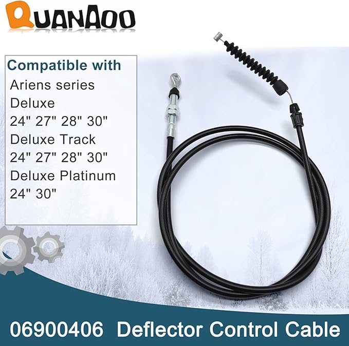 Deflector Control Cable 06900406 for Ariens Snow Blower fits Deluxe 24 27 28 30 Deluxe Platinum 24 30 Deluxe Track 24 27 28 30 snowblower Replaces 06900018 Chute Deflector snowblower Parts