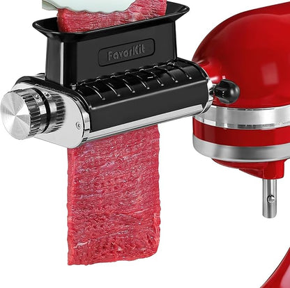 3 Thickness Adjustable Meat Tenderizer Attachment for Kitchenaid Mixers,Steak Cuber Processor Accessories for Kitchen aide,Dishwasher Safe, Black